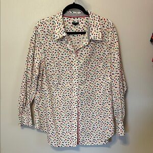Talbots Multicolor Polka Dot Blouse